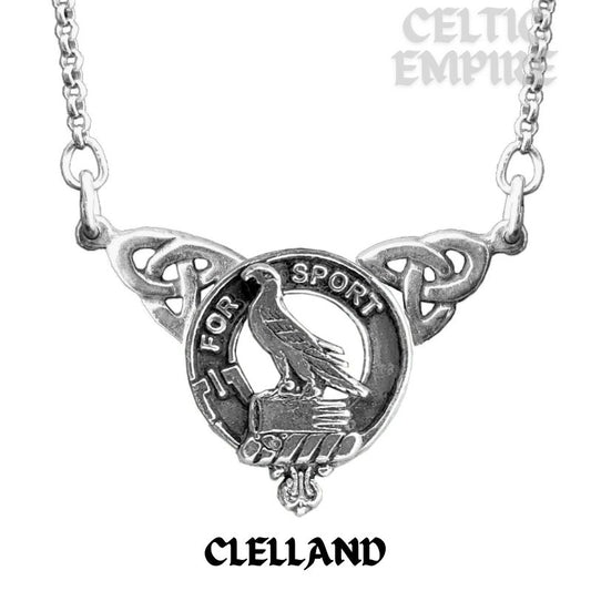 Clelland Family Clan Crest Double Drop Pendant