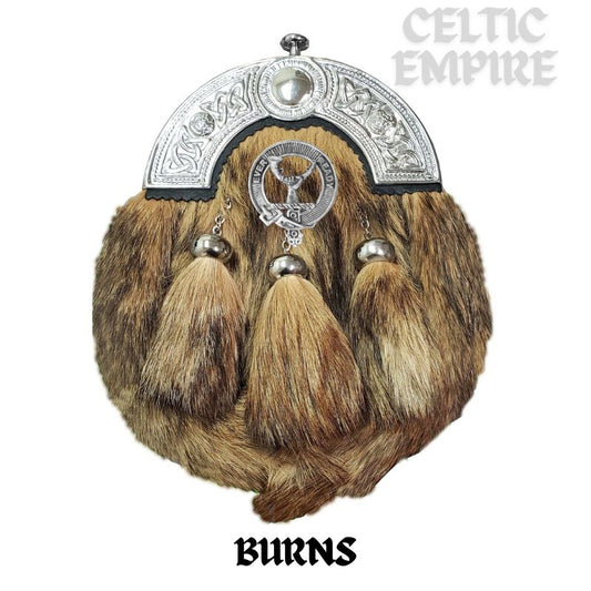 Burns Scottish Family Clan Crest Badge Dress Fur Sporran