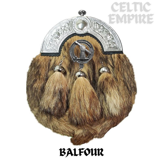 Balfour Scottish Family Clan Crest Badge Dress Fur Sporran