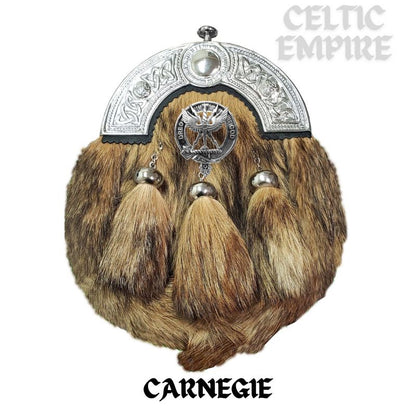 Carnegie Scottish Family Clan Crest Badge Dress Fur Sporran