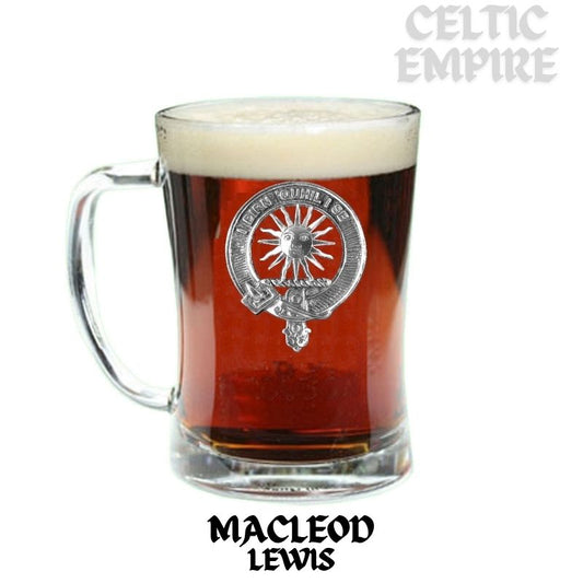 MacLeod (Lewis) Family Clan Crest Badge Glass Beer Mug