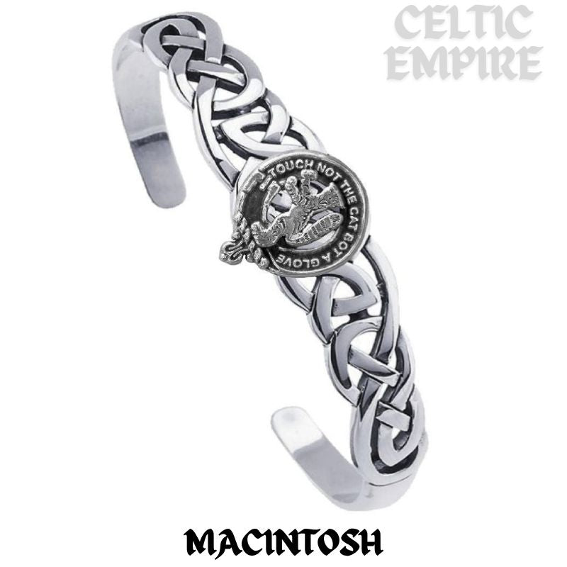 MacIntosh Family Clan Crest Celtic Cuff Bracelet