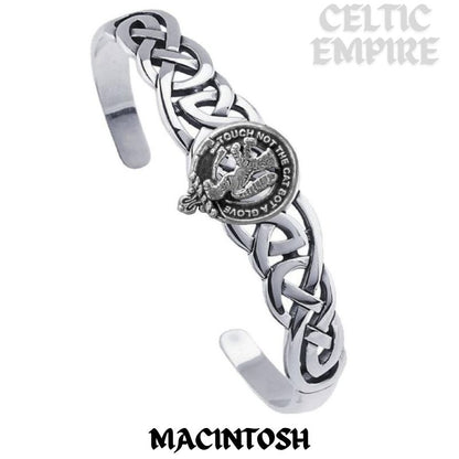 MacIntosh Family Clan Crest Celtic Cuff Bracelet