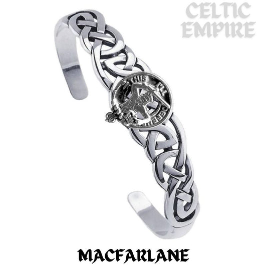 MacFarlane Family Clan Crest Celtic Cuff Bracelet