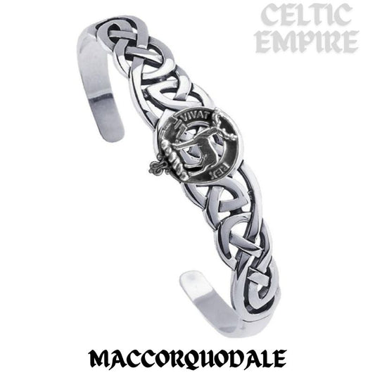 MacCorquodale Family Clan Crest Celtic Cuff Bracelet