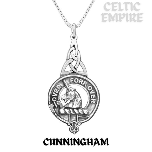 Cunningham Family Clan Crest Interlace Drop Pendant