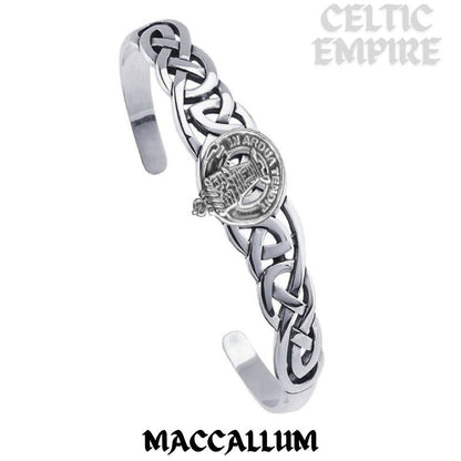 MacCallum Family Clan Crest Celtic Cuff Bracelet