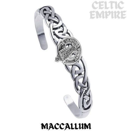 MacCallum Family Clan Crest Celtic Cuff Bracelet