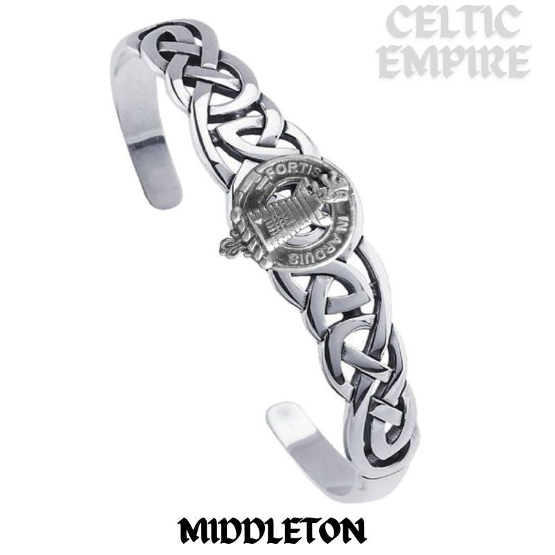 Middleton Family Clan Crest Celtic Cuff Bracelet