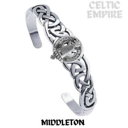 Middleton Family Clan Crest Celtic Cuff Bracelet