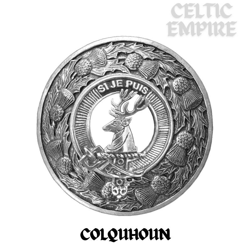 Colquhoun Family Clan Badge Scottish Plaid Brooch