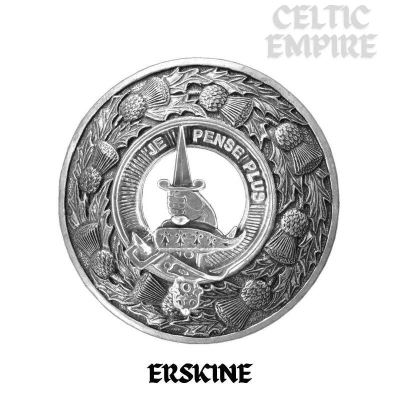 Erskine Family Clan Badge Scottish Plaid Brooch