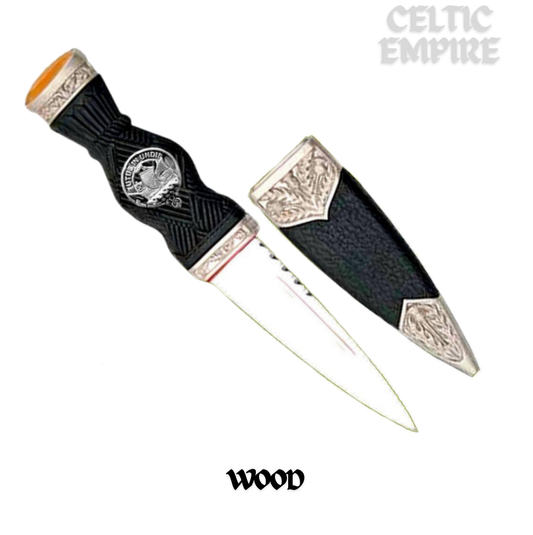 Wood Family Clan Crest Sgian Dubh, Scottish Knife