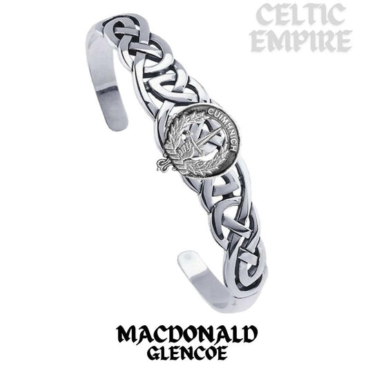 MacDonald (Glencoe) Family Clan Crest Celtic Cuff Bracelet