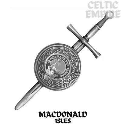 MacDonald (Isles) Scottish Family Clan Dirk Shield Kilt Pin