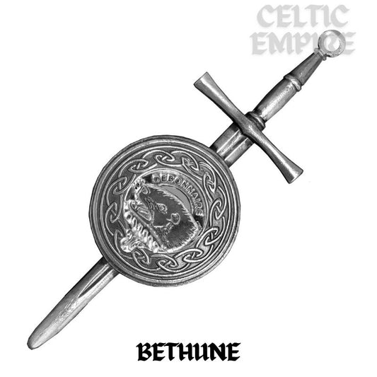 Bethune Scottish Family Clan Dirk Shield Kilt Pin