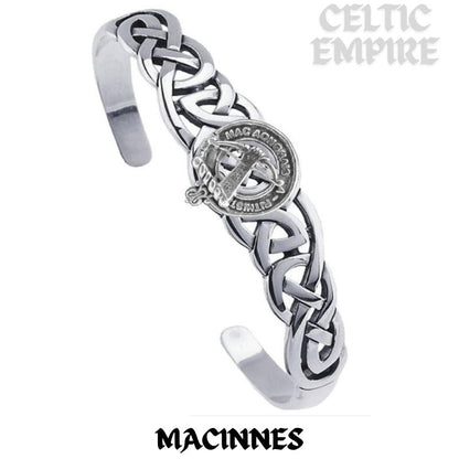 MacInnes Family Clan Crest Celtic Cuff Bracelet