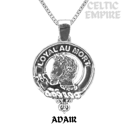 Adair Large 1" Scottish Family Clan Crest Pendant - Sterling Silver