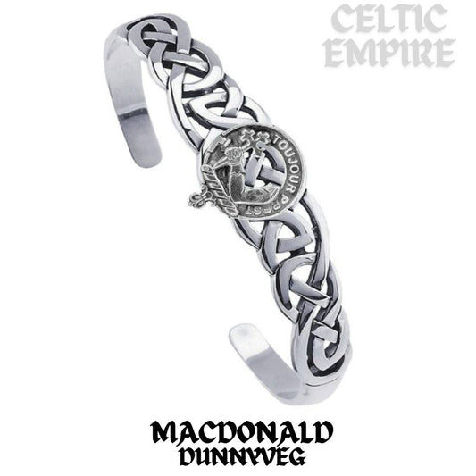 MacDonald (Dunnyveg) Family Clan Crest Celtic Cuff Bracelet