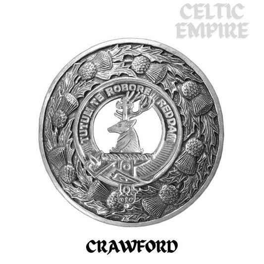 Crawford Family Clan Badge Scottish Plaid Brooch