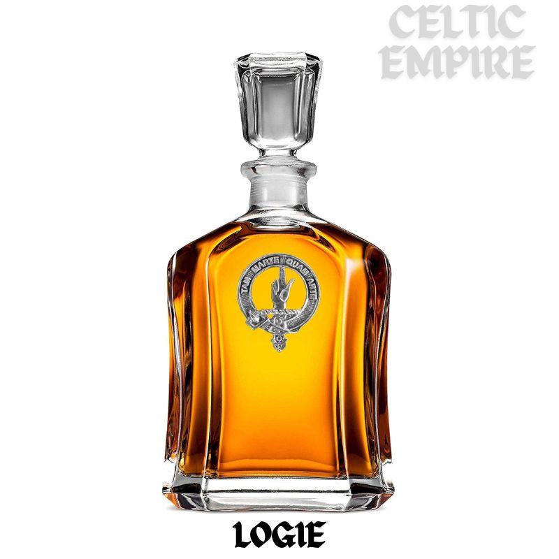 Logie Family Clan Crest Badge Skye Decanter