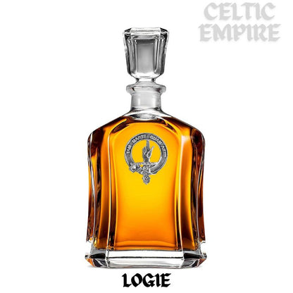 Logie Family Clan Crest Badge Skye Decanter