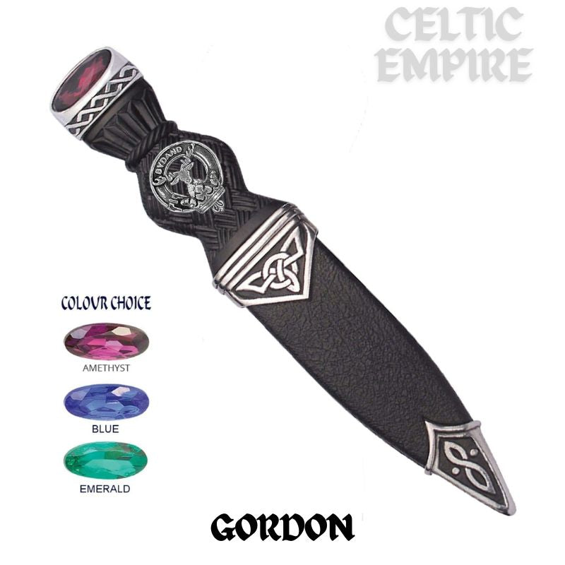 Gordon Interlace Family Clan Crest Sgian Dubh, Scottish Knife