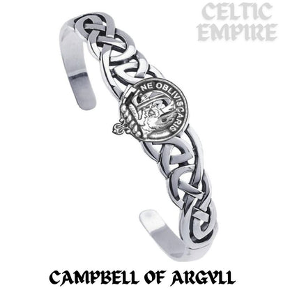 Campbell Argyll Family Clan Crest Celtic Cuff Bracelet