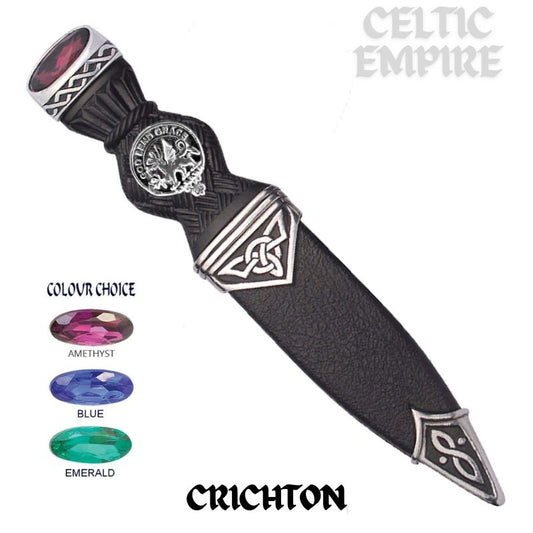 Crichton Interlace Family Clan Crest Sgian Dubh, Scottish Knife