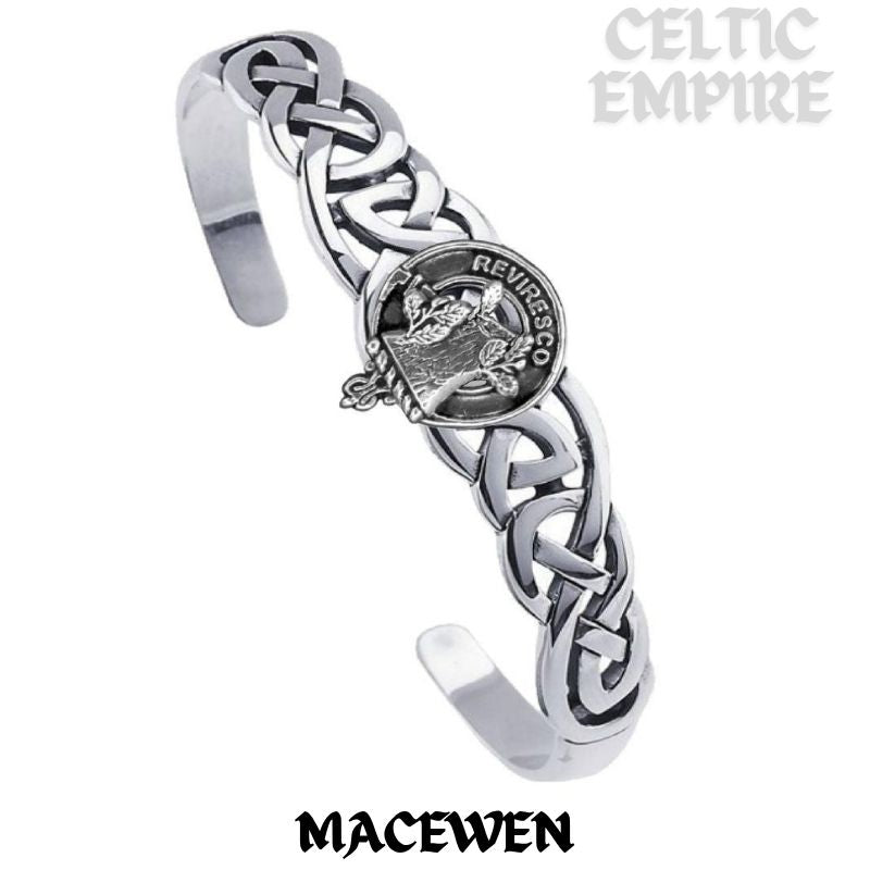 MacEwen Family Clan Crest Celtic Cuff Bracelet