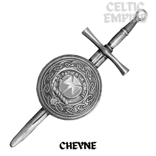 Cheyne Scottish Family Clan Dirk Shield Kilt Pin