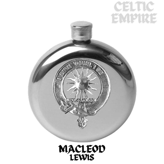 MacLeod (Lewis) 5oz Round Family Clan Crest Scottish Badge Flask
