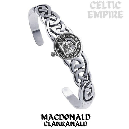 MacDonald (Family Clanranald) Family Clan Crest Celtic Cuff Bracelet