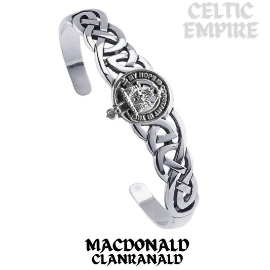 MacDonald (Family Clanranald) Family Clan Crest Celtic Cuff Bracelet