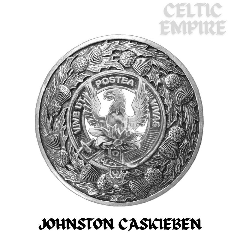 Johnston (Caskieben) Family Clan Badge Scottish Plaid Brooch