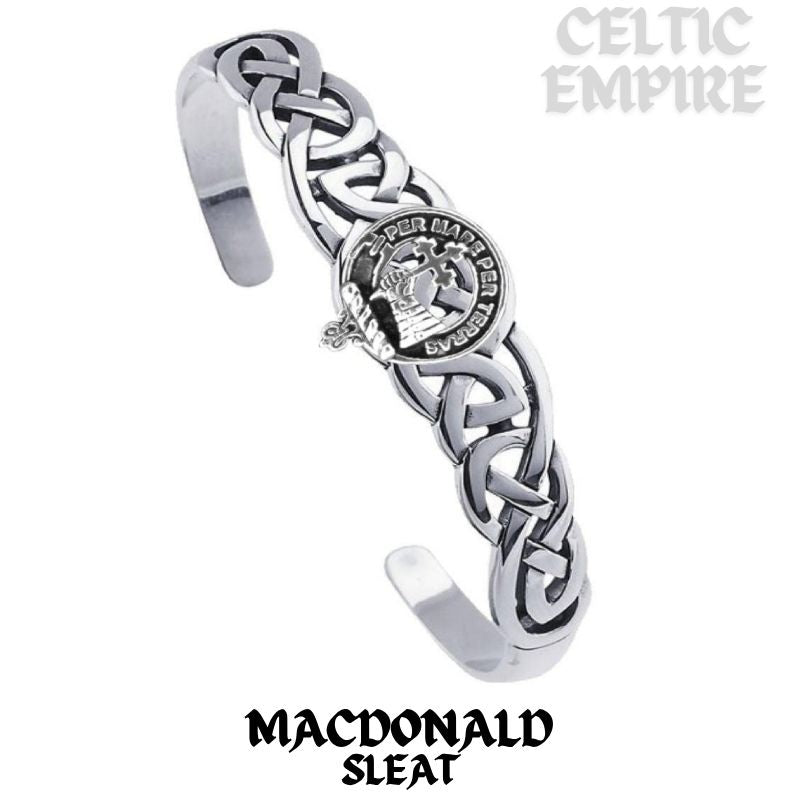 MacDonald (Sleat) Family Clan Crest Celtic Cuff Bracelet