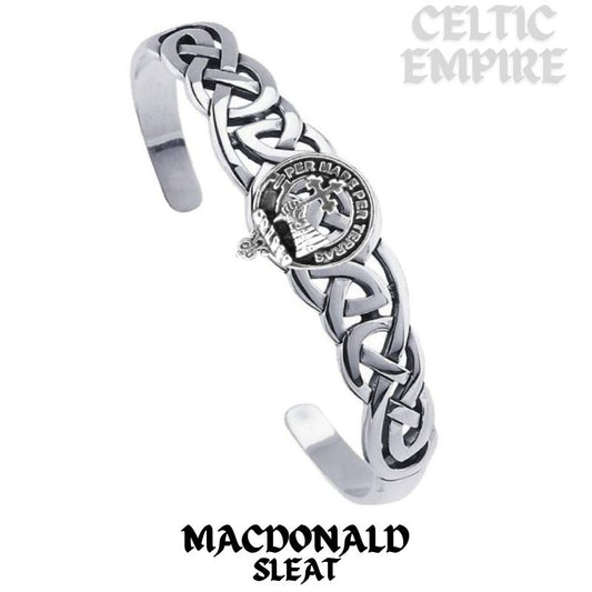 MacDonald (Sleat) Family Clan Crest Celtic Cuff Bracelet