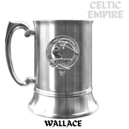 Wallace Scottish Family Clan Crest Badge Tankard