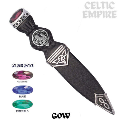 Gow Interlace Family Clan Crest Sgian Dubh, Scottish Knife