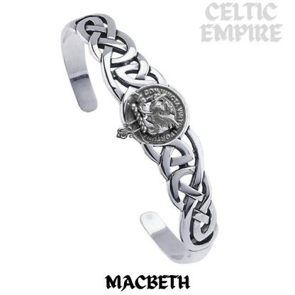 MacBeth Family Clan Crest Celtic Cuff Bracelet