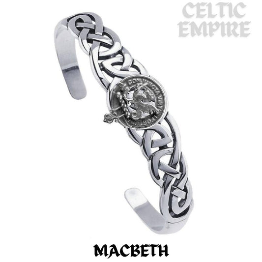 MacBeth Family Clan Crest Celtic Cuff Bracelet