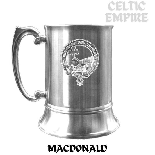 MacDonald (Donald) Scottish Family Clan Crest Badge Tankard