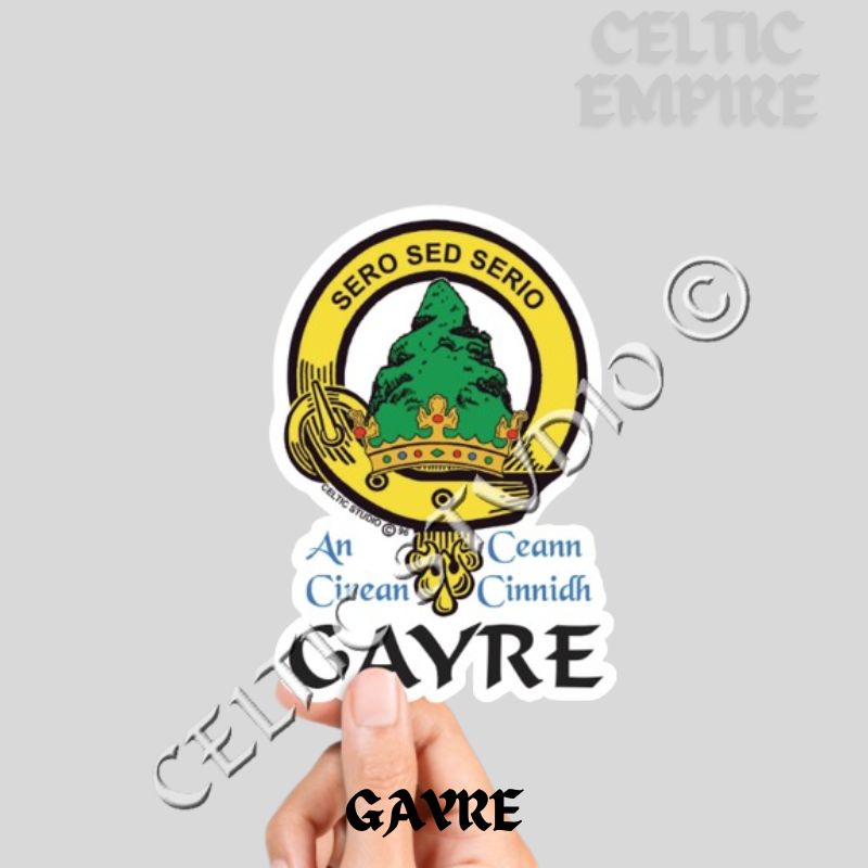 Gayre Family Clan Crest Decal | Custom Scottish Heritage Car & Laptop Stickers