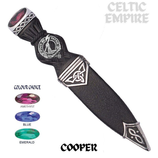 Cooper Interlace Family Clan Crest Sgian Dubh, Scottish Knife