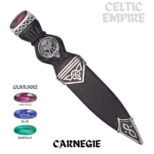 Carnegie Interlace Family Clan Crest Sgian Dubh, Scottish Knife
