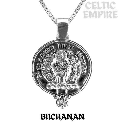 Buchanan Large 1" Scottish Family Clan Crest Pendant - Sterling Silver