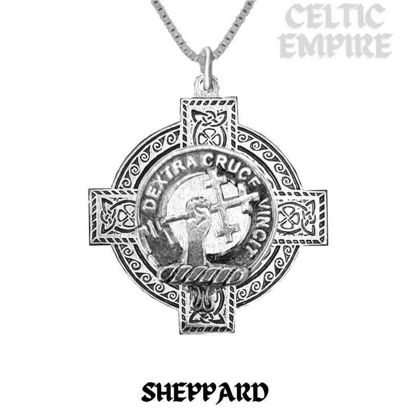 Sheppard Family Clan Crest Celtic Cross Pendant Scottish
