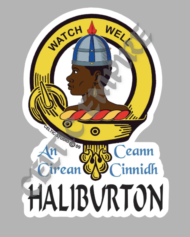 Haliburton Family Clan Crest Decal | Custom Scottish Heritage Car & Laptop Stickers