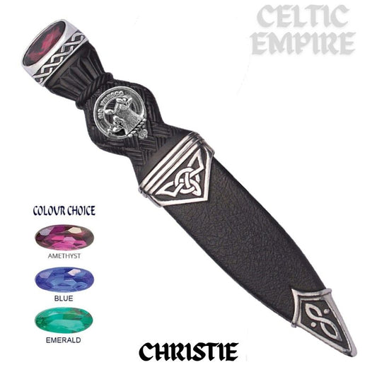 Christie Interlace Family Clan Crest Sgian Dubh, Scottish Knife