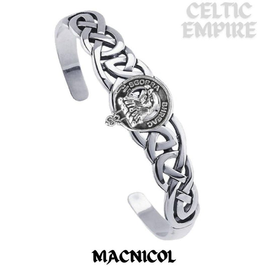 MacNicol Family Clan Crest Celtic Cuff Bracelet
